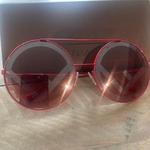 F is For Fendi Red Sunglasses